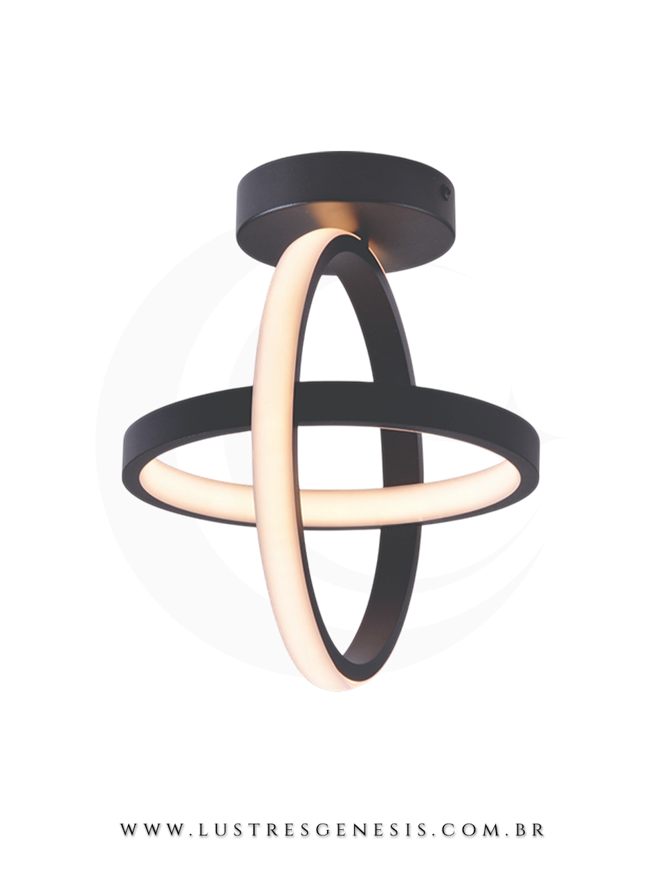 Plafon Moderno LED Alum&iacute;nio Preto e Silicone DCX03212 &Oslash;25cm 26W 3000K, Sala de Estar, Quartos, Banheiro, Cozinha, Mesa Sala de Jantar